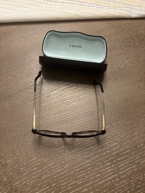 Lanvin Black Frame with Gold Temples womens Eyeglasses
